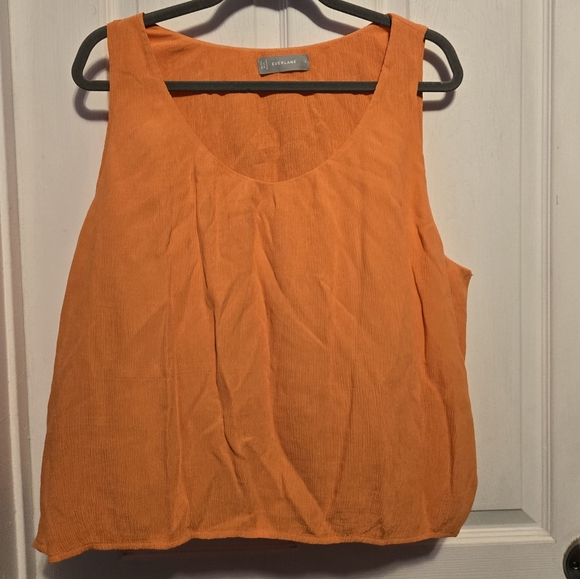 Everlane The Naia Ripple Tank Top Color Orange Size L - Picture 2 of 6